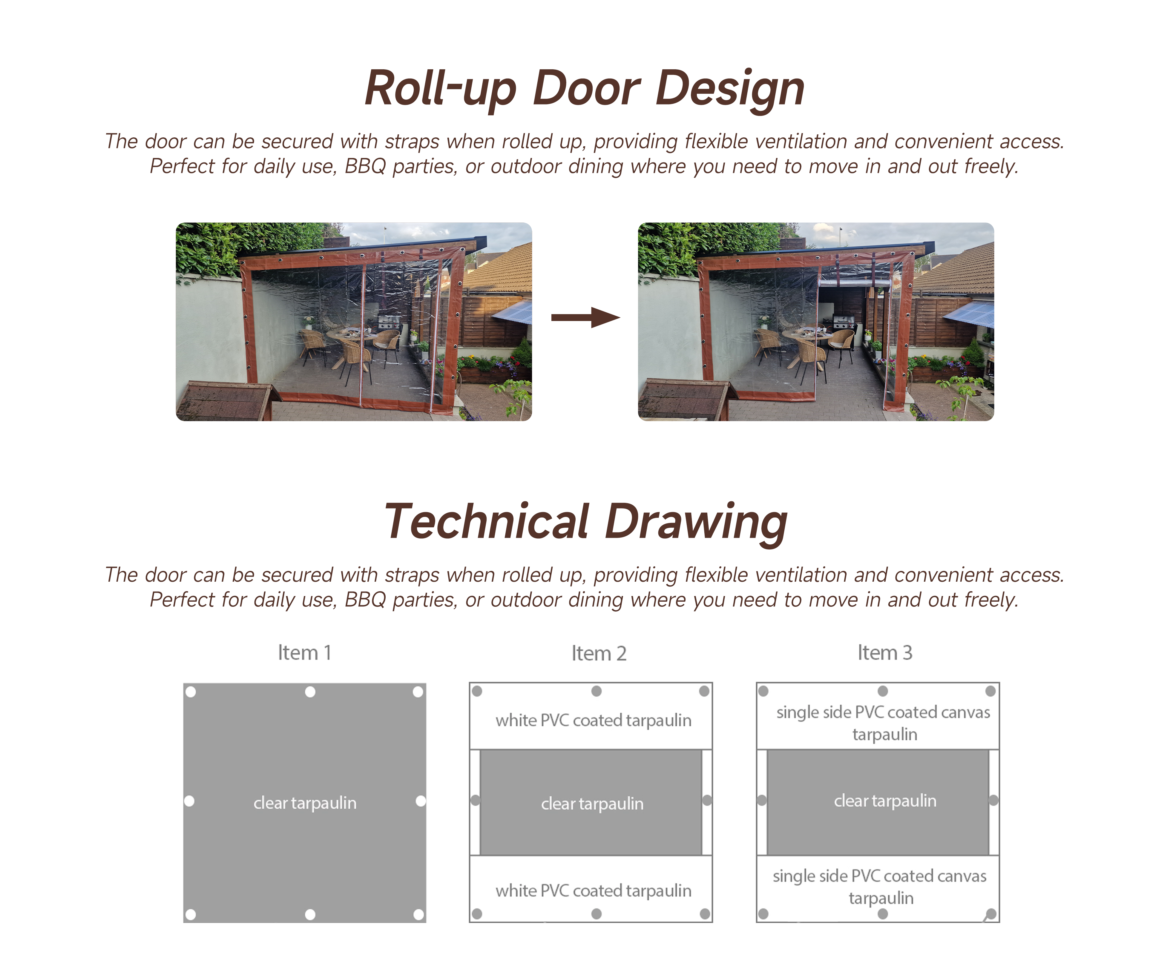 Panel lateral de la cenada, cortina lateral de la p&eacute;rgola, carcasa de patio de PVC transparente, pared lateral de la glorieta al aire libre, cortinas de glori una glorieta impermeables