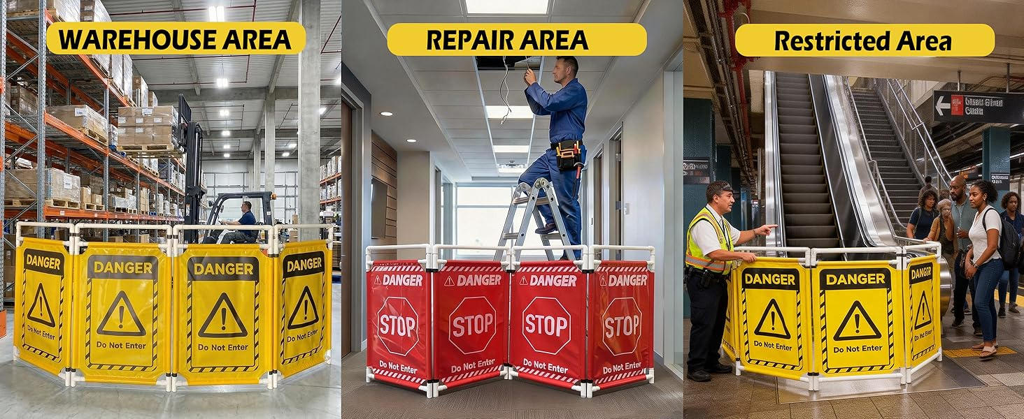 Valla de tr&aacute;fico con s&iacute;mbolo de precauci&oacute;n,Valla de tr&aacute;fico de barricada,Barricada de seguridad de 3 paneles,Puerta de obst&aacute;culos m&oacute;vil,Control de multitudes con s&iacute;mbolo de precauci&oacute;n plegable