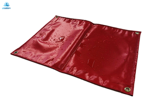Lona de malla recubierta de PVC rojo para equipaje con ruedas