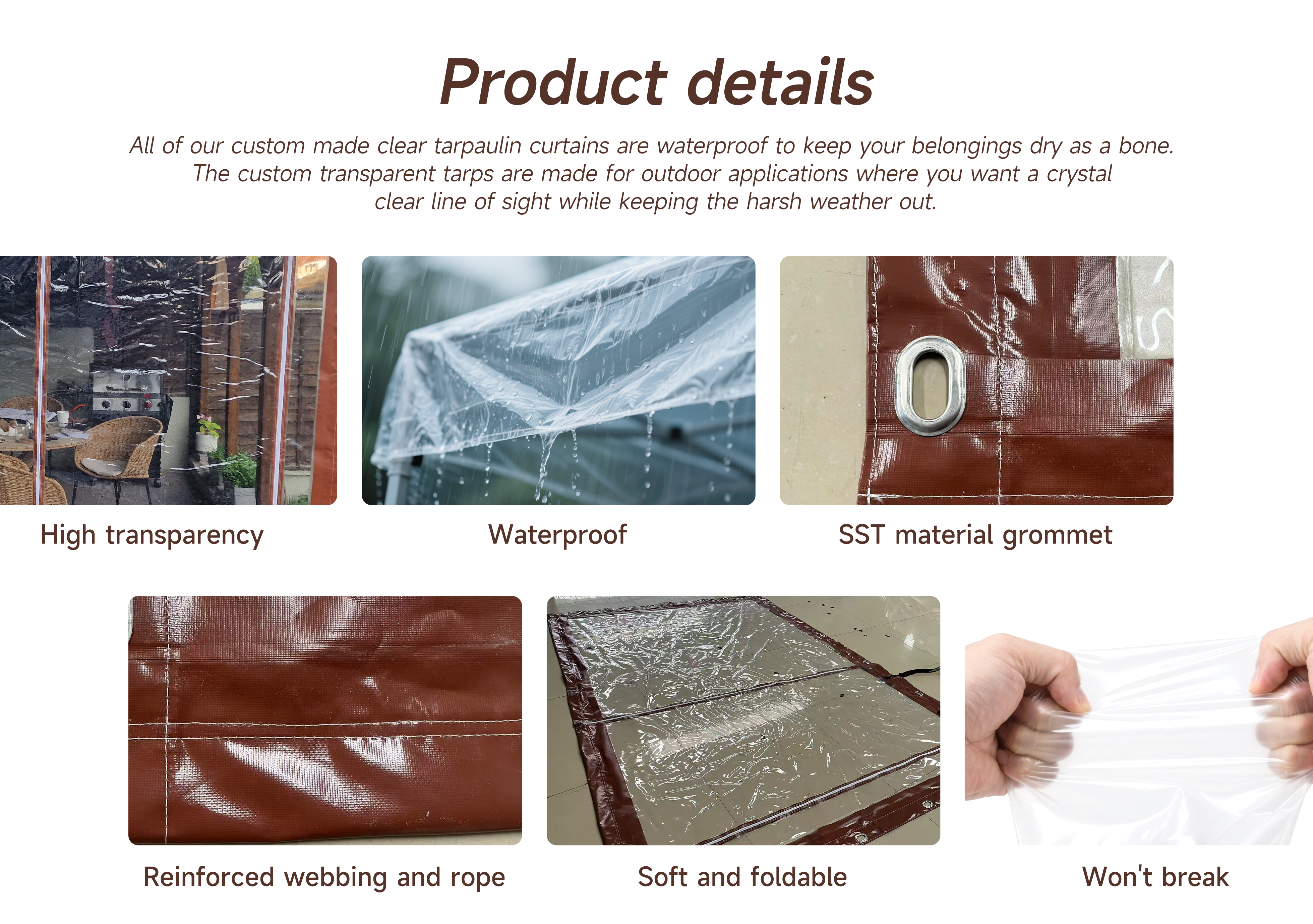 Panel lateral de la cenada, cortina lateral de la p&eacute;rgola, carcasa de patio de PVC transparente, pared lateral de la glorieta al aire libre, cortinas de glori una glorieta impermeables