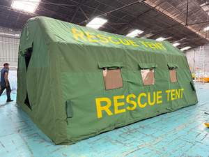 Configuración rápida de la carpa de rescate inflable - verde militar