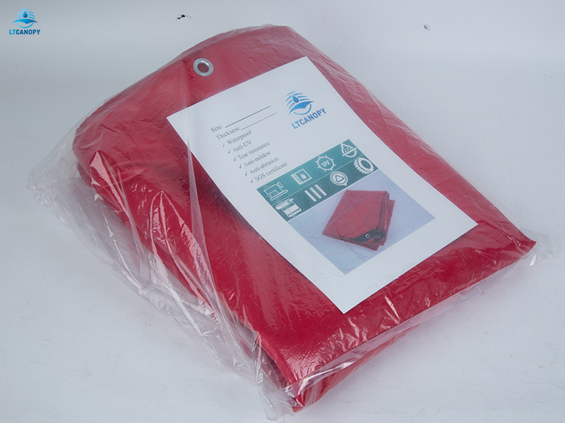 Venta caliente Tamaño 10X15 M Lona recubierta de PVC rojo