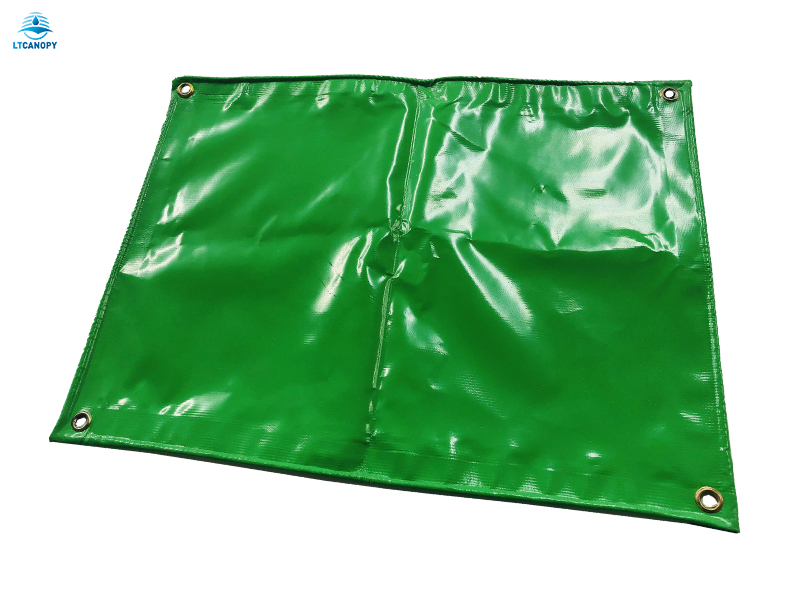 Lona de malla recubierta de PVC verde de grado de exportación