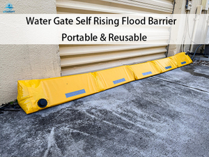 Barrera contra inundaciones de garaje llena de agua triangular de PVC reutilizable
