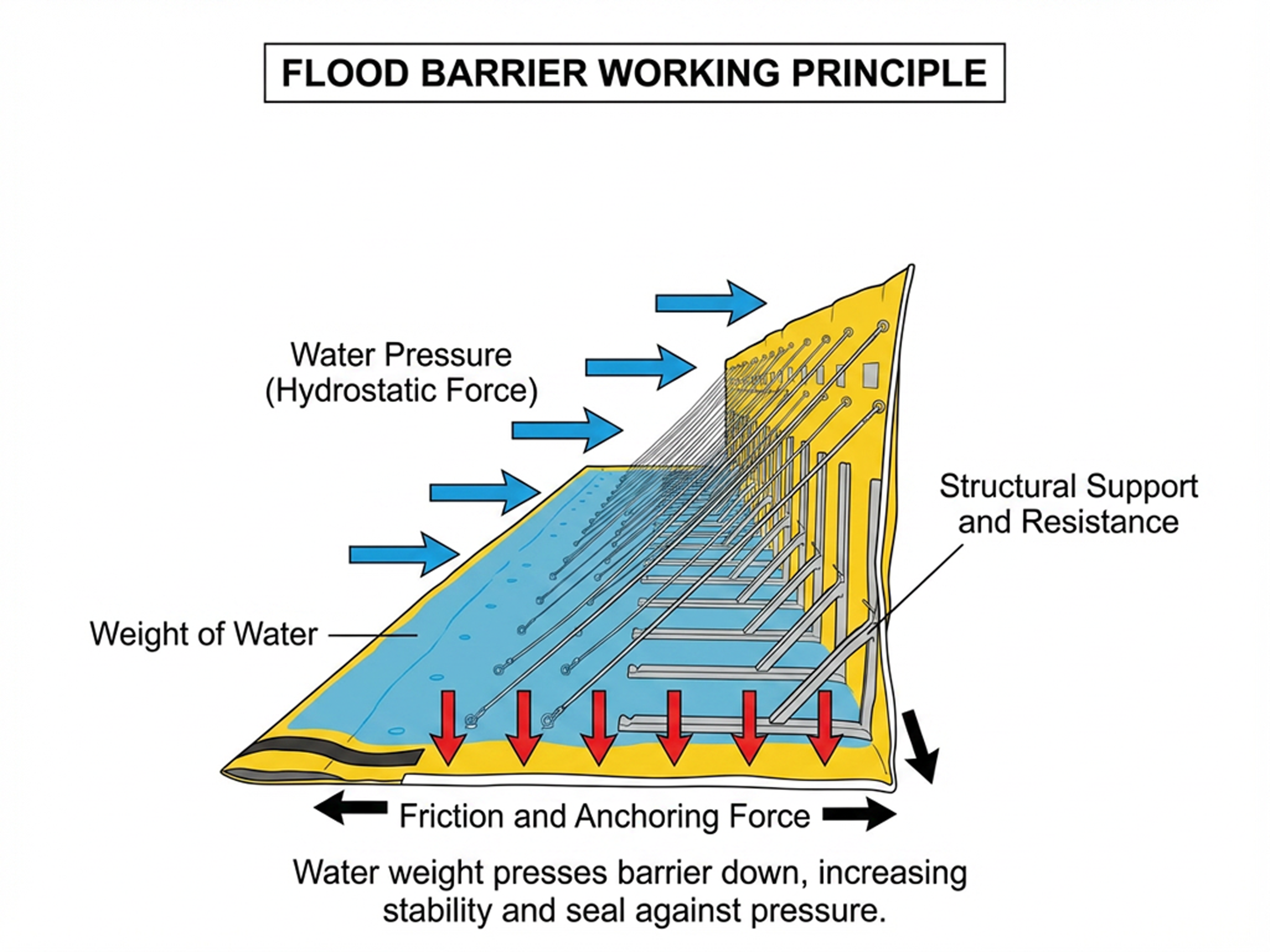 principio de funcionamiento de la barrera contra inundaciones